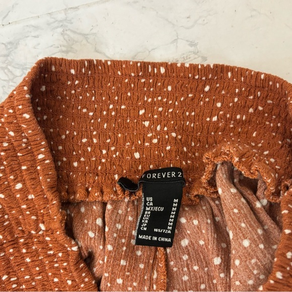 Forever 21 Size M Floral Print Pull On Waist Short Ruffle Mini Skirt Raw Hem​ - Picture 3 of 3